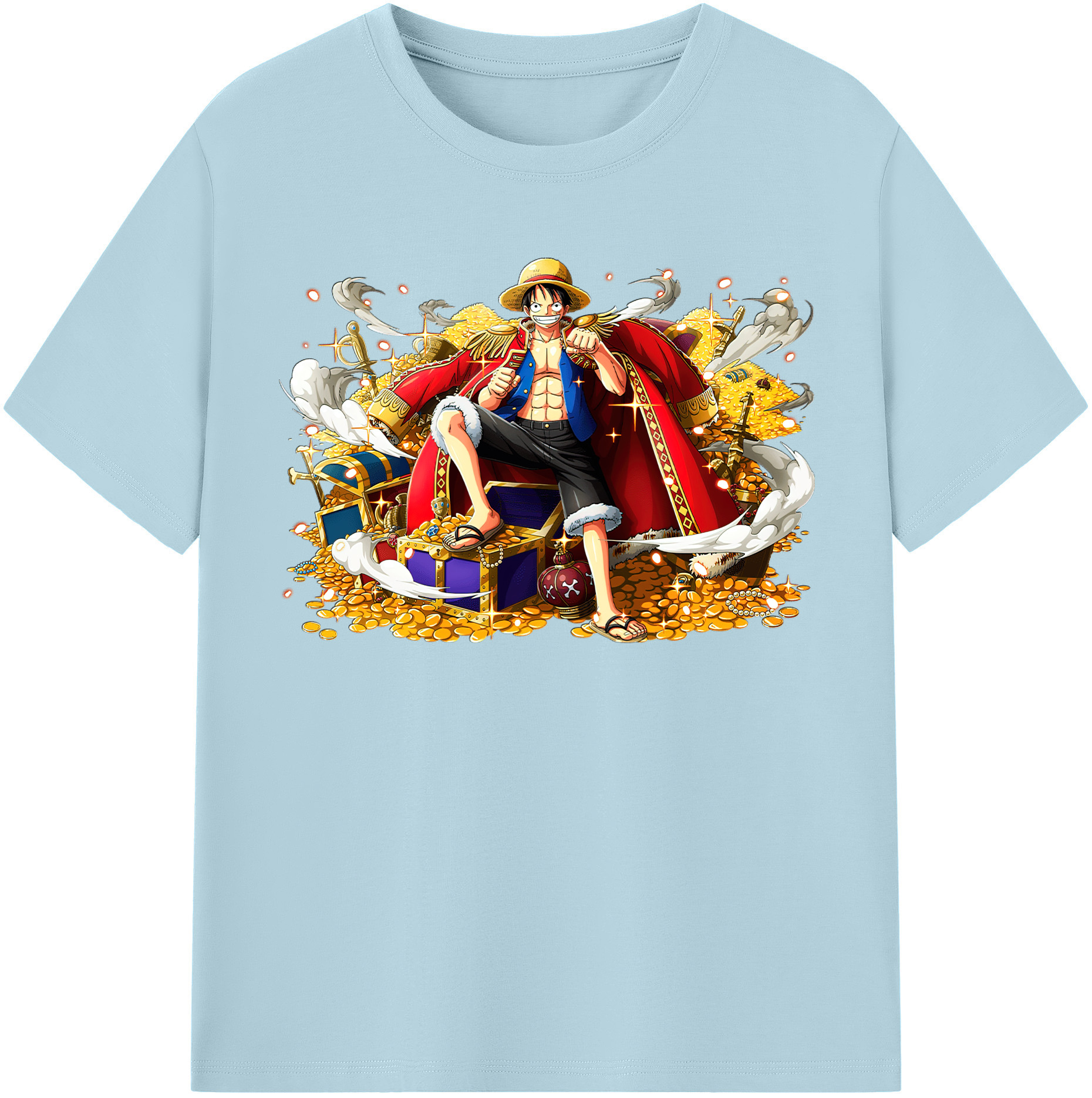 ワンピース モンキー・D・ルフィ ONE PIECE Monkey D. Luffy 綿100％半袖Tシャツ（フロントプリント）